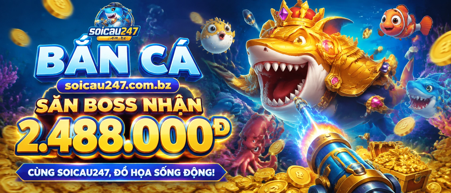 Ảnh Bắn Cá soicau247 thể hiện nhiều chế độ chơi